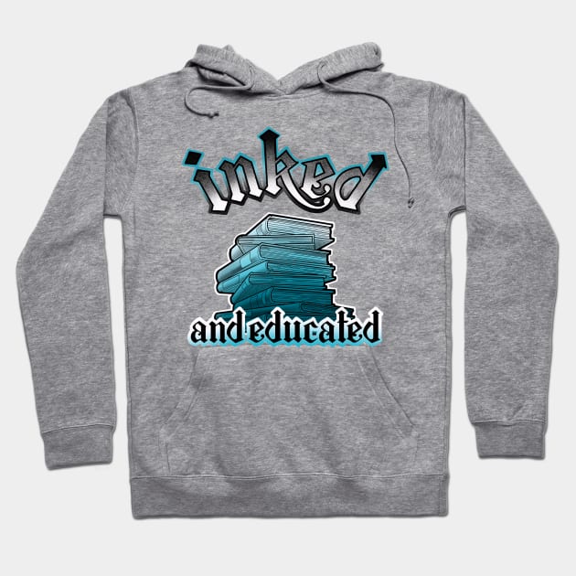 inked and educated aqua blue books Hoodie by weilertsen